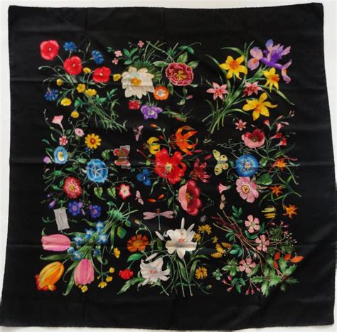 gucci floral letters cotton scarf|Gucci floral scarf grace kelly.